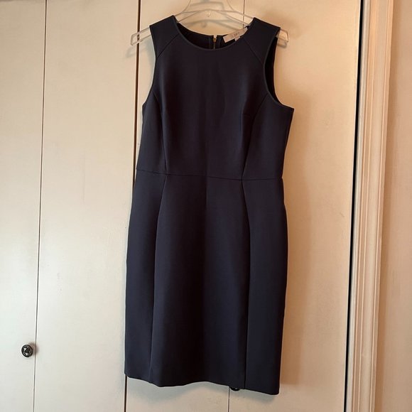 Loft Steel Blue Sleeveless Sheath Dress - 10 - Picture 1 of 6